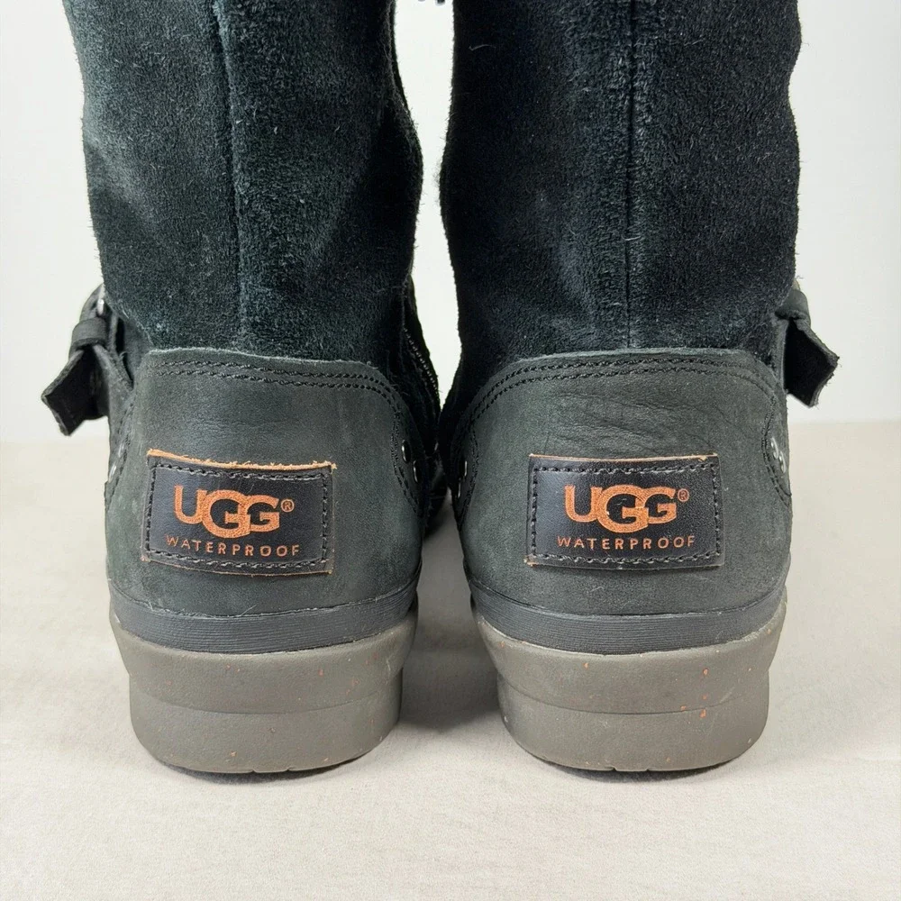 UGG THOMSEN Womens 6 Waterproof Riding Boots‎ Shearling Lined Suede 1005268